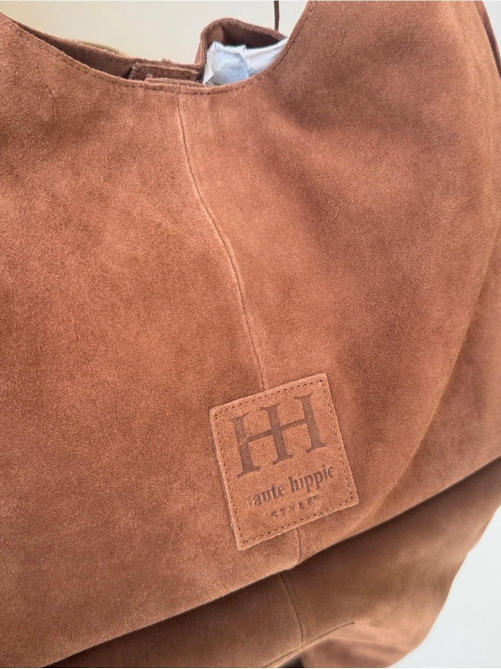 Haute Hippie Brown Suede Fringe Hobo Shoulder Bag Boho Western NWT - Picture 5 of 8